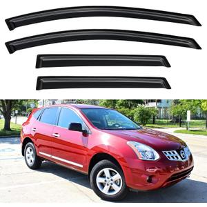 Window Visors Rain Guards for 2009 2010 2011 2012 2013 Nissan Rogue, Out-Channel Window Vent Wind Deflectors Visors Shades for 2014 2015 Rogue Select
