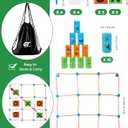 2-in-1 Giant Tic Tac Toe and Can Toss Game - Outdoor Games for Kids & Family, Backyard and Indoor Party Game Set with Bean Bags & Storage Bag