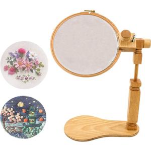Rotated Embroidery Frame Stand, Wooden Embroidery Frame Rotatable Hoop, for Most Size Art Craft Handy Sewing Christmas Decorations of Hoops (1)
