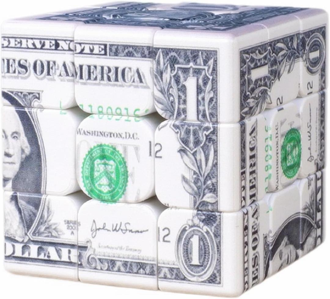 Cuberspeed Dollar Cube 3x3 Magic Cube US Dollar Bill Speed Cube Puzzle Toy
