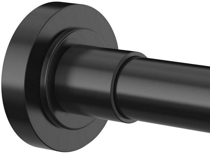 Rods Adjustable, Non-Slip Spring Tension Curtain Rod Extendable, Telescopic Rod Rustproof Stainless Steel Shower Rods(Black,90-170cm)