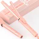 Curliq PTC Ceramic 1 Inch Curling Iron by BeKind, Long Barrel 1 Inch Curling Wand for Long Hair Up to 430F, Dual Voltage Hair Curler for Women, Hair Styling Tools (Peach)