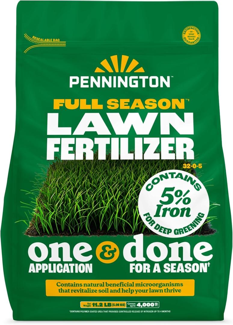 Pennington Full Season Lawn Fertilizer 32-0-5 4M 11.2lb, BBD: 10/30/2025