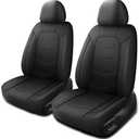 HChengkikz Car Seat Covers,Leather Car Seat Covers,Breathable and Sporty Car Seat Cover,Universal Fit Automotive Seat Covers for Car SUV Sedan and Trucks(2 Pieces,Front Seat,Black,N2)