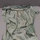 Gmeitoey 2025 Satin Cap Sleeve Cowl Back Summer Dresses for Women Elegant Ruched Waist Wedding Guest Midi Dress Sage Size Small