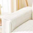 Couch Arm Covers, Velvet Fuzzy Non-Slip Armchair Sofa Slipcovers, Couch Covers for Sofa Arm Rest Cover, Recliner Armrest Pads, Pet Friendly Couch Protector for Dogs Washable (White,28"X28")