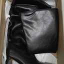 Lovee Cosee Knee High Boots for Women Square Toe Chunky Heeled Boots with Side Zipper Fashion Dress Elastic Tall Boots (8, Black-wide Calf)