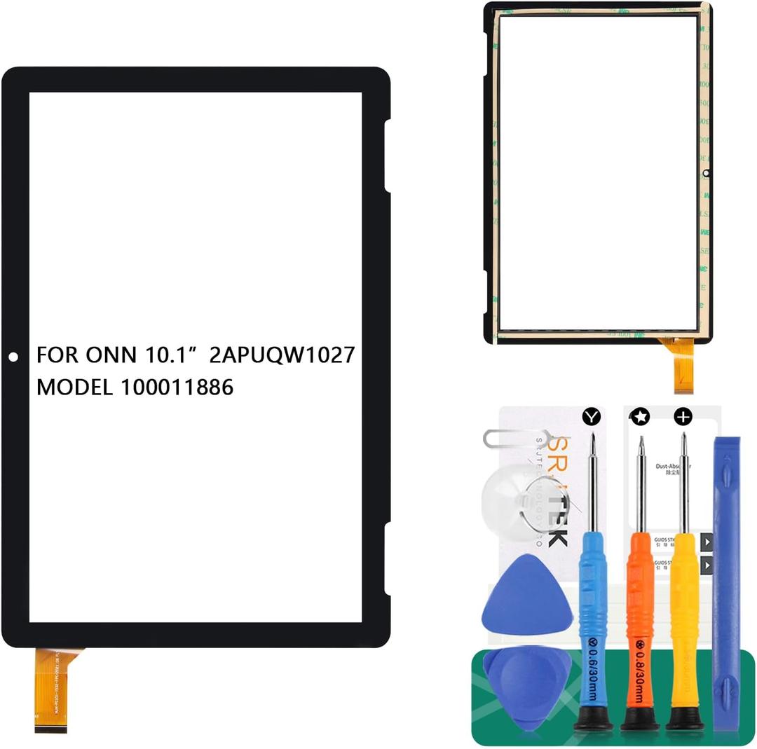 for Onn 10.1 inch Tablet 2APUQW1027 Touch Screen Replacement for ONN 100011886 Digitizer Repair Kits Black (Without LCD Screen)