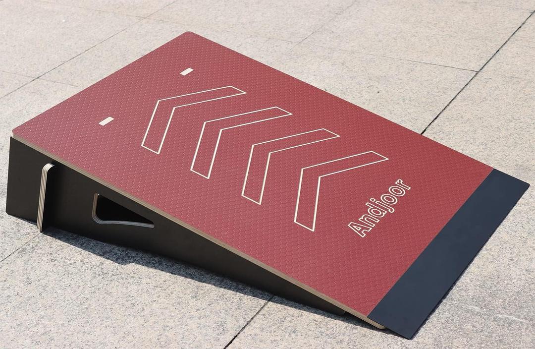 Kids Jumping Ramp for Skateboard, Bike, Scooter, BMX, RC Car and Dirt Bike, 34.37 in, Red