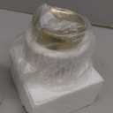 IEEK Makeup Brush holder Organizer,Glass Cosmetic Makeup Brush Cup Ceramics Brushes Storage Holder,White and Gold Modern Make Up Brush Cup Pen Pencil Holder Striped Vase