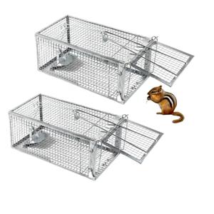 Chipmunk Trap -2 Pack, Squirell and Rat Trap Cages that Works, Humane Mouse Trap for Home | Catch and Release | Reusable and Durable | No Kill Animal Trap | for Inside Home and Outdoor Use