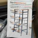 5Tier Rolling Utility Cart, Kitchen Storage Cart with Wheels, Large Capacity Utility Cart with Wooden Tabletop & Mesh Baskets for Kitchen, Bathroom, Laundry Room