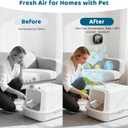 Cat Litter Deodorizer, Rechargeable Air Ionizer with Built-In Fragrance Oil Box, Plug-In or Cordless Use