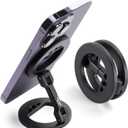 Double Magnetic Ring Phone Holder,Quick Attach Your Phone to Iron Object,Swivel and Tilt Adjustable,1/4" Screw Hole for Tripod Mount,Magnetic Phone Stand for iPhone 15 14 13 12 Series