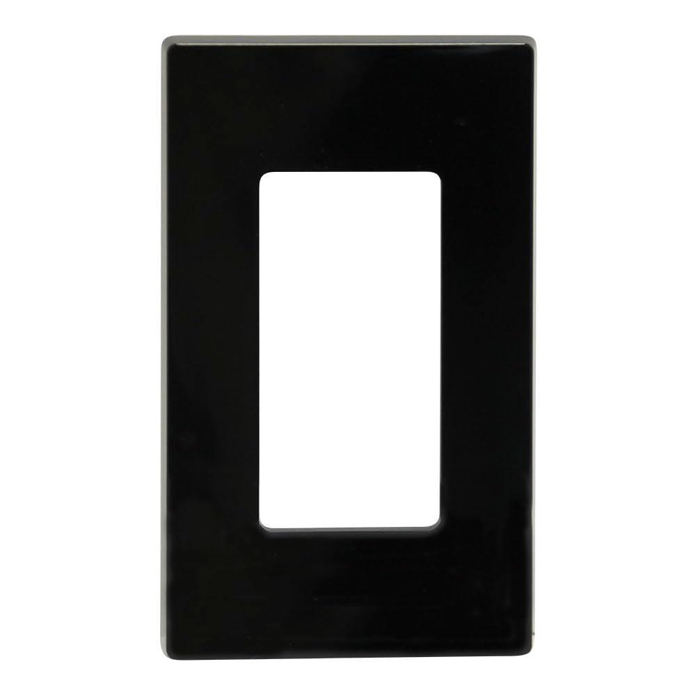 Leviton 1-Gang Decora Plus Screwless Wall Plate, 80301-SE, Black