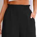 ANRABESS Shorts for Women Summer Casual Elastic High Waisted Wide Leg Cute Dressy 2026 Vacation Beach Clothes (Black, M)