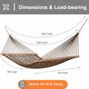 SUNCREAT Hanging Backyard Rope Hammock with Carrying Bag, Brown