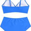 ZAFUL Women High Waisted Bikini Sets Two Piece Swimsuit Push Up Twist Front Ruched Bathing Suit L