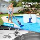 VIVOHOME Handheld Pool Vacuum 1110GPH Suction Cordless Pool Cleaner 40W Powerful Motor Long-Run 60min Battery, Adjustable 9.12FT Pole for Above Ground & In-Ground Pools, Spas - Blue