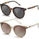Livho Polarized Sunglasses, Retro & Oversized Shades for Women with Round Lenses