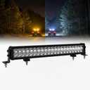 23 inch144W Amber&White 6Mode LED Light Bar  DualRow Spot&Flood Combo, 15000LM IP68 Waterproof Strobe/Fog OffRoad Light for Truck, Jeep, UTV, ATV, Boat, 12V(Without Wiring Harness)