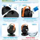 Joyfuture Automatic Bubble Machine, Black Bubbles Blower for Kids, Toddlers - 360 Rotation, 75 Adjustment, with LED Light - Gifts for Boys, Girls, Outdoor, Birthday, Party