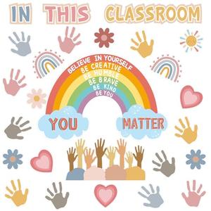 2 Pack Boho Rainbow Classroom Bulletin Board Decorations, 30Pcs You Matter Inspirational Positive Affirmations Wall Decor, Boho Rainbow Cutouts Classroom Decor for Teacher School Supplies 2 Pack Boho Rainbow Classroom Bulletin Board Decorations, 30Pcs You Matter Inspirational Positive Affirmations Wall Decor, Boho Rainbow Cutouts Classroom Decor for Teacher School Supplies