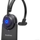 Bluetooth Headset with Mic for Work Wireless Headphones for PC, Office, Call Center, Noise Reduction Mic, 2.4Ghz USB Dongle & Bluetooth 5.3, Lightweight & Comfortable for Online Class