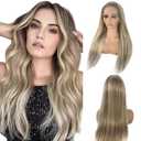 Munx Ombre Lace Front Wig Human Hair, Highlight Glueless 13x4 HD Lace Front Wigs 16inch Colored Ash Brown Balayage Platinum Blonde Transparent Lace Frontal Wigs for White Women
