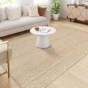 LEEVAN Washable Kitchen Rug 6' x 9', Tan Bathroom Rug, Reversible Living Room Rug, Farmhouse Low Profile Bedroom Rug, Modern Nursery Carpet for Foyer Laundry/ Proch Decor