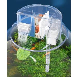 HIERYAN Circular Fish Tank Filter, Aquarium Hang on Filter, Small Fish Tank Filter with Biochemical Sponge, Suitable for a Circular Fish Tank with a Diameter of 5.35″ - 7″