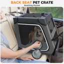 Snagle Paw Portable Dog Crate for Car Travel, Metal Frame Pet Crate, Pet Carrier for Car Back Seat Secures with Headrest Strap and Seatbelt, M Gray (24.8"L x 18.9"W x 20.9"H)