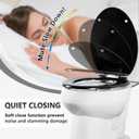 Angol Shiold Glitter Toilet Seat Molded Wood Elongated Toilet Seat with Quietly Close and Quick Release Hinges, Easy to Install also Easy to Clean (Elongated 18.5'', Black)
