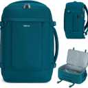 ECOHUB Travel Backpack for Men Women, Carry on Backpack with USB Charging Hole, Spirit Airlines Personal Item Bag Flight Approved, 15.6 Inch Laptop Backpack with Anti Theft Pockets, 30L, Blue Green