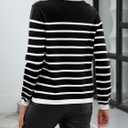 CiCiBird Women Striped Cardigan Sweaters 2025 Fall Button Knit Jacket Trendy Casual Long Sleeve Coat (L)