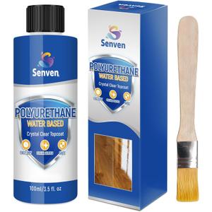 Polyurethane Wood Finish Water Based Polyurethane Clear Gloss Wood Protection Polyurethanes Waterproof Coating, Fast Dry Polyurethanes Sealant, Easy Clean Up 100ml