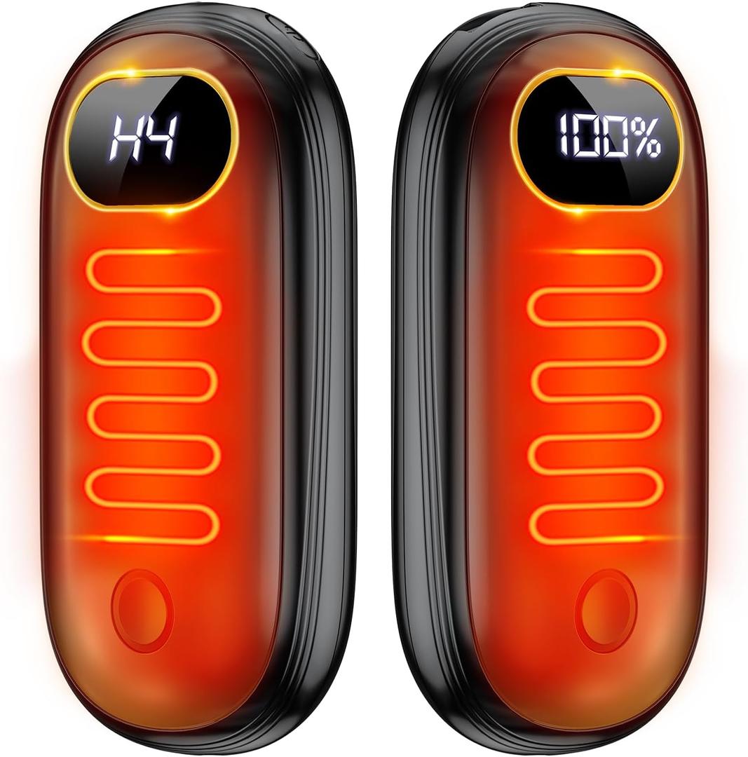 Hand Warmers Rechargeable - 14000mAh Electric Hand Warmers Rechargeable 2 Pack Heat Up to 131 with 18Hrs Warmth, Reusable Electronic Portable Pocket Heater for Women Man Golf Raynauds Camping