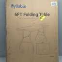 Byliable Folding Table 6ft Portable Heavy Duty Plastic Fold-in-Half Utility Foldable Table Plastic Dining Indoor Outdoor for Camping, Picnic and Party, White