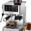 AIRMSEN Espresso Machines with Burr Grinder, 20 Bar, Milk Frother Steam Wand, Stainless Steel Coffee Maker for Home - Cappuccino Latte & Cold Brew Iced Coffee Maker & Americano