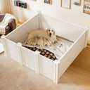 Whelping Box for Large Breed Dogs, Whelping Box for Puppies, PVC Puppy Playpen, Waterproof & Rustproof Whelping Pen, Puppy Whelping Supplies, Raised Garden Bed, Indoors & Outdoors, 48x48x18 in, White