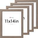 11x14 Picture Frame 4 Pack, Walnut Solid Wood, Gallery Wall Hanging