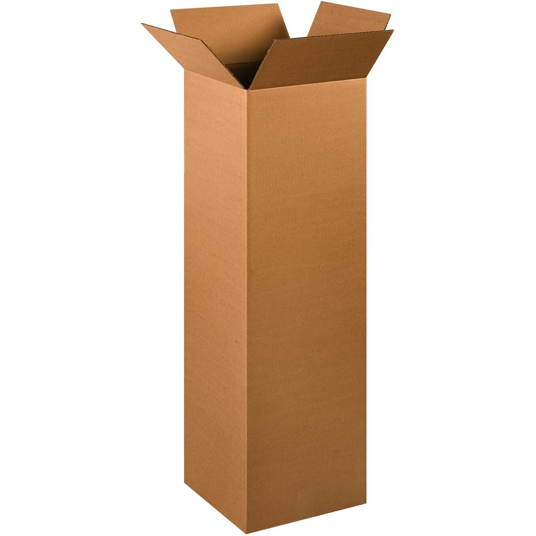 BOX USA 12 x 12 x 40 Corrugated Cardboard Boxes, Tall 12"L x 12"W x 40"H, Pack of 15 | Shipping, Packaging, Moving, Storage Box for Home or Business, Strong Wholesale Bulk Boxes