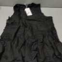 LILLUSORY Womens Peplum Tops Babydoll Linen Tank Tops Flowy Ruffle Pleated Blouses (Black, M)