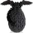 3D Printed Dragon Egg, Executive Desk Toys, Articulated Dragon, Fidget Toys Gifts for Easter Christmas Adults (Black)