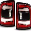 Smoked Tail Lights Assembly w/Blind Spot Compatible with 2020-2023 Ram 2500 3500 Black Bezel Rear Brake Lamps Taillights 68548947AA 68548946AA