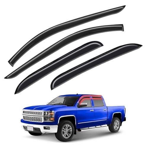 Window Visors & Rain Guards for 2014-2018 Chevy Silverado/GMC Sierra 1500 Full-Size Cab | Vent Shades & Wind Deflectors for 2015-2019 Silverado/Sierra 2500HD & 3500HD Crew Cab