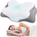 Neck Pillow Patented Contour Design with Premium Memory Foam for Neck Pain Relief Adjustable for All Sleepers
