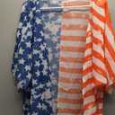 DDSOL Women's American Flag Kimono Cover up Beachwear Cardigan Loose Tops Shirt Blouse (1# Red)