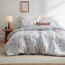 Bedsure Floral Comforter Set - Queen Bedding Botanical Bed Comforter Queen Set, 3 Pieces Lightweight Fluffy Bedding Set, Includes 2 Pillow Shams