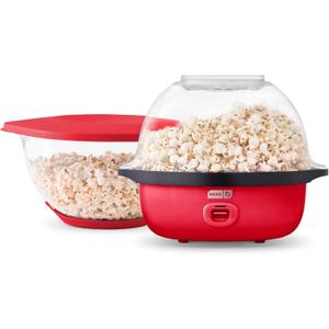DASH SmartStore Deluxe Stirring Popcorn Maker, Hot Oil Electric Popcorn Machine with Large Lid for Serving Bowl and Convenient Storage, 24 Cups  Red DASH SmartStore Deluxe Stirring Popcorn Maker, Hot Oil Electric Popcorn Machine with Large Lid for Serving Bowl and Convenient Storage, 24 Cups  Red